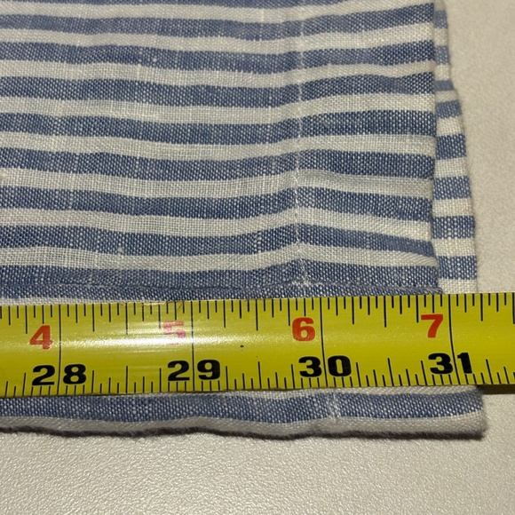 Tahari Womens Wide Leg 100% Linen Pants Sz 14 Blue White Stripe Beach Breathable - Picture 5 of 9